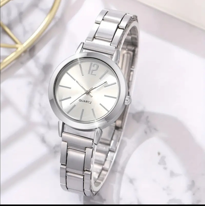 SET DE LUJO (2 PZ): RELOJ Y BRAZALETE ESMERALDA - PLATA FINA